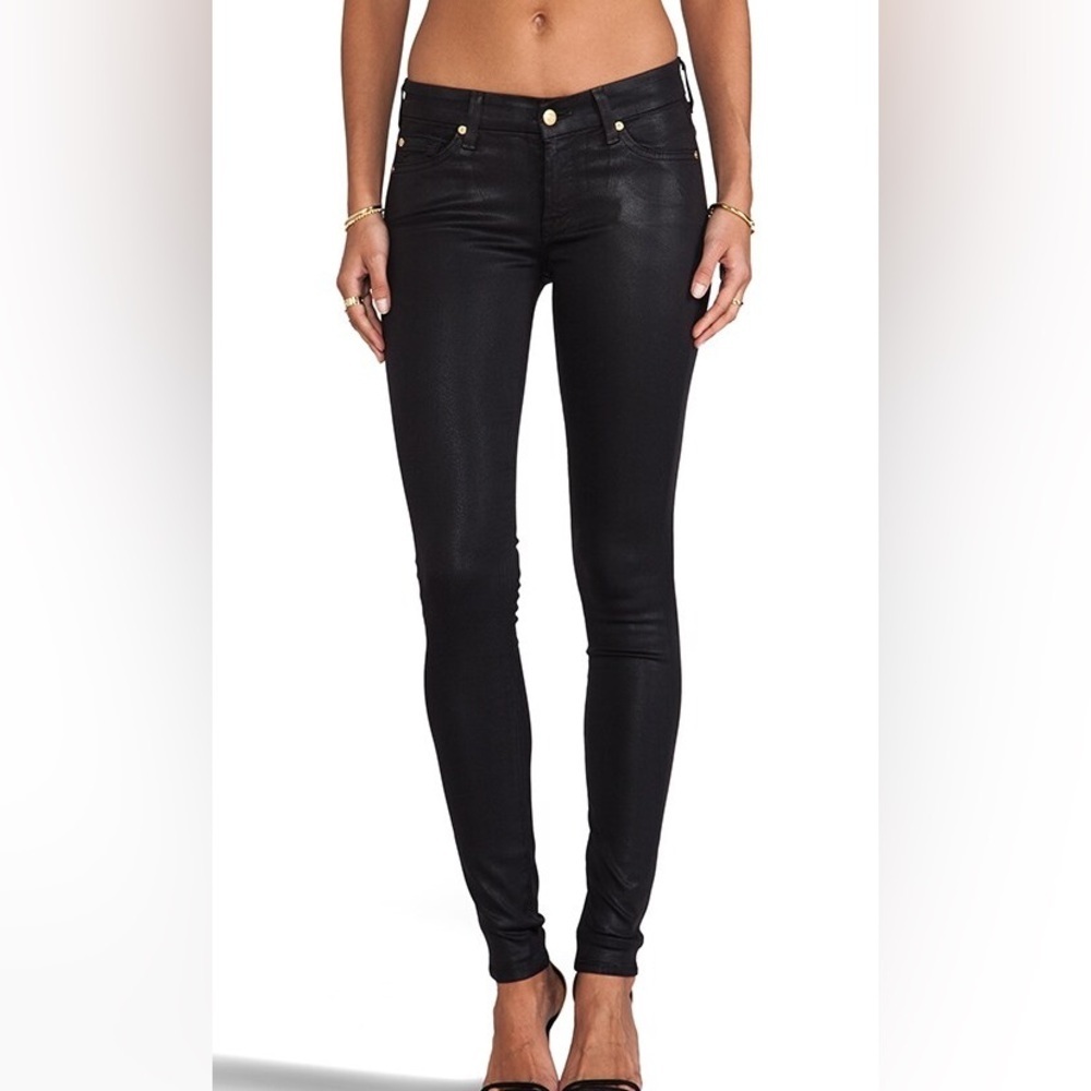 7 for all mankind High Gloss Skinny Jean in High Shine Black size 25 AU0150660C